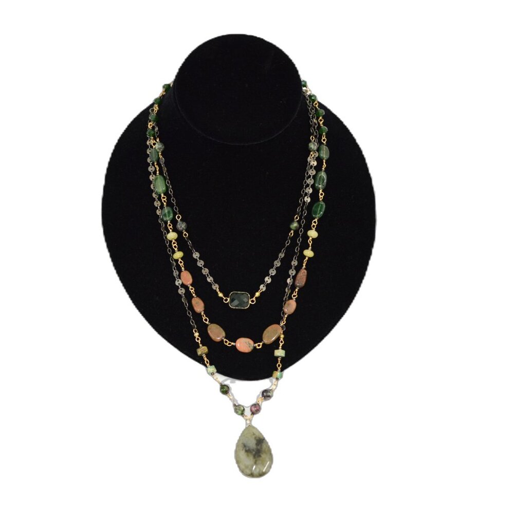 Nakamol three strand stone necklace #217-107